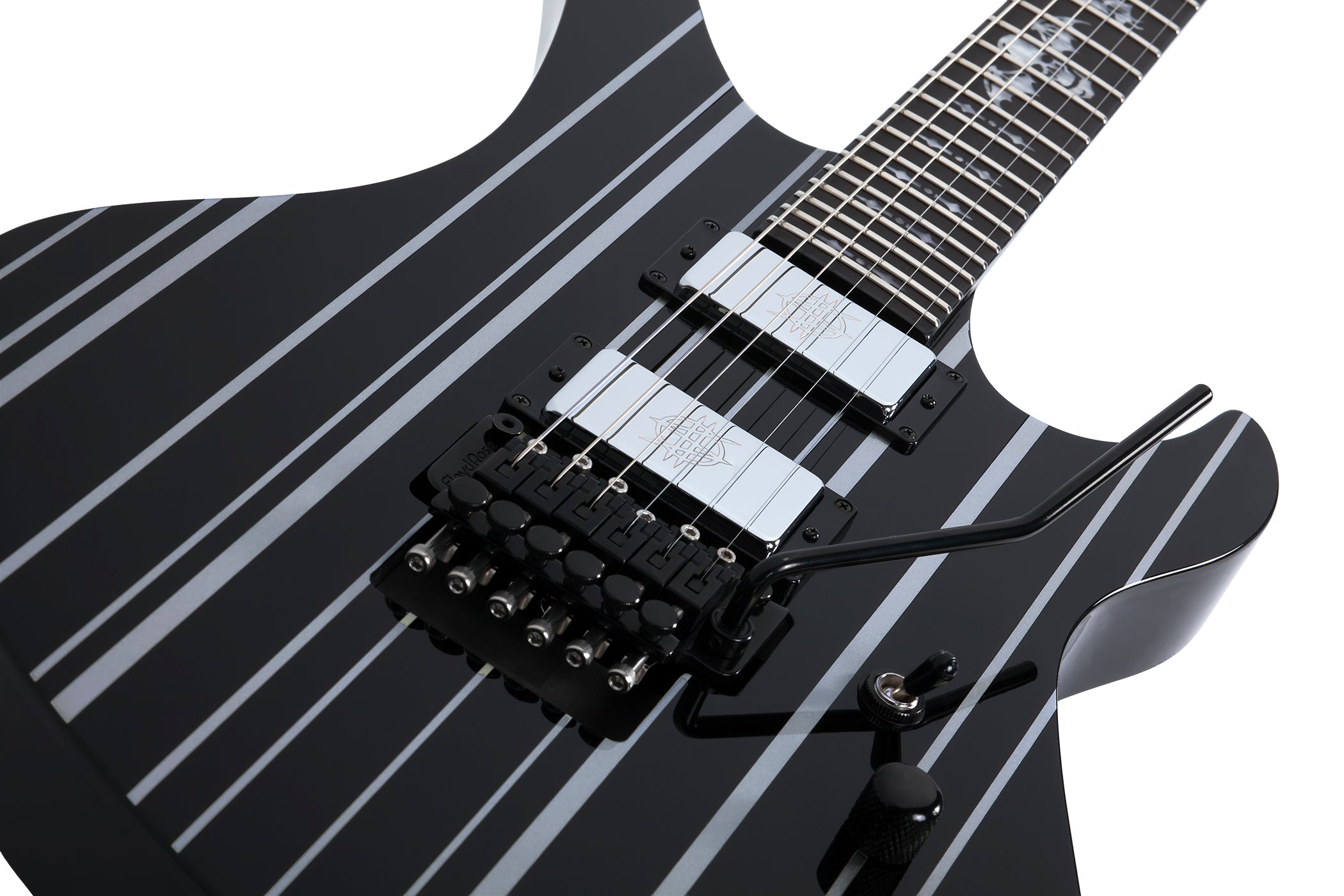 SCHECTER ELECTRIC GUITAR SYNYSTER CUSTOM GLOSS BLACK W/ SILVER PINSTRIPE (1740) MADE IN KOREA, SCHECTER, ELECTRIC GUITAR, schecter-electric-guitar-syncustom-gbsp, ZOSO MUSIC SDN BHD