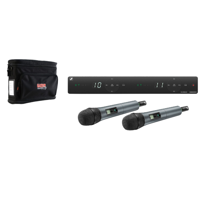 SENNHEISER XSW 1-825 DUAL WIRELESS DUAL HANDHELD MICROPHONE SYSTEM WITH GATOR GM-DUALW WIRELESS BAG (XSW1 825), SENNHEISER, WIRELESS MICROPHONE SYSTEM, sennheiser-wireless-microphone-system-xsw1825d-gmdualw, ZOSO MUSIC SDN BHD