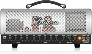 BUGERA T50 INFINIUM 50-WATT CAGE-STYLE 2-CHANNEL TUBE AMPLIFIER HEAD WITH INFINIUM TUBE LIFE MULTIPLIER, MULTI-CLASS A/AB OPERATION AND REVERB | BUGERA , Zoso Music