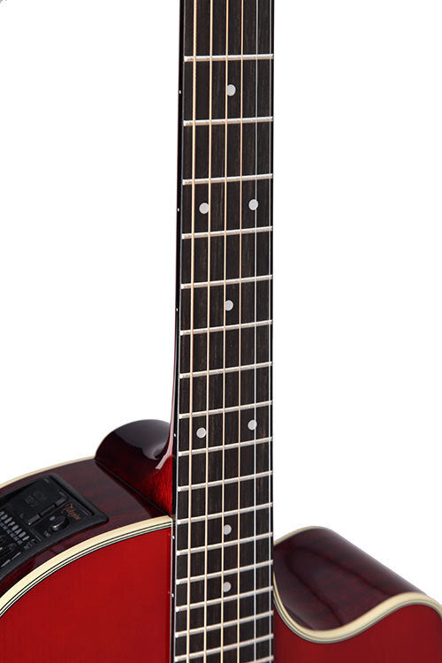 TAKAMINE CP6SSDC CUSTOM PRO SERIES SLOPED SHOULDER DREADNOUGHT CUTAWAY ACOUSTIC-ELECTRIC GUITAR, CHERRY SUNBURST, CTP-3 PREAMP & HARD CASE (MADE IN JAPAN)