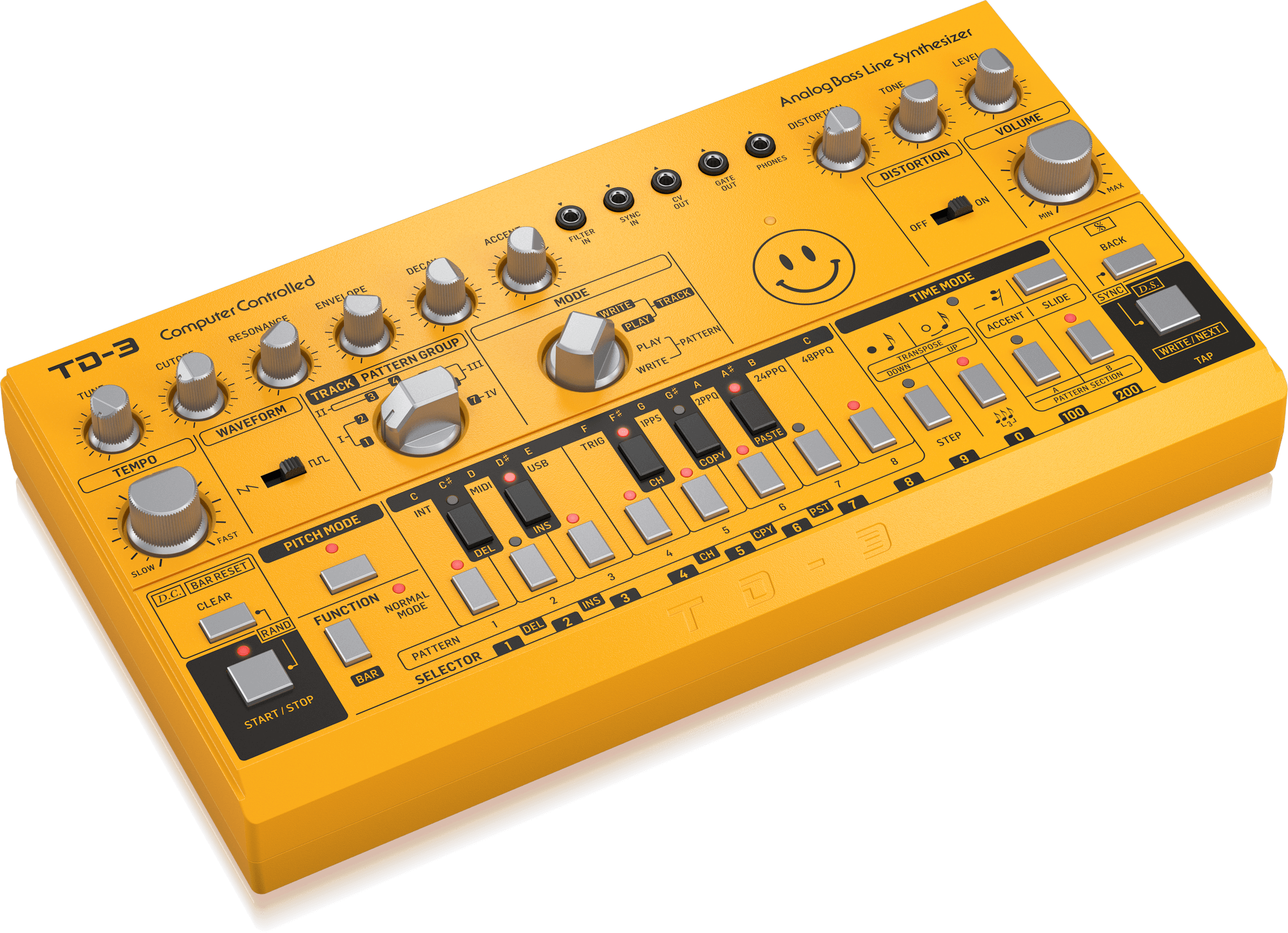 Behringer TD-3-AM Analog Bass Line Synthesizer - Yellow | BEHRINGER , Zoso Music