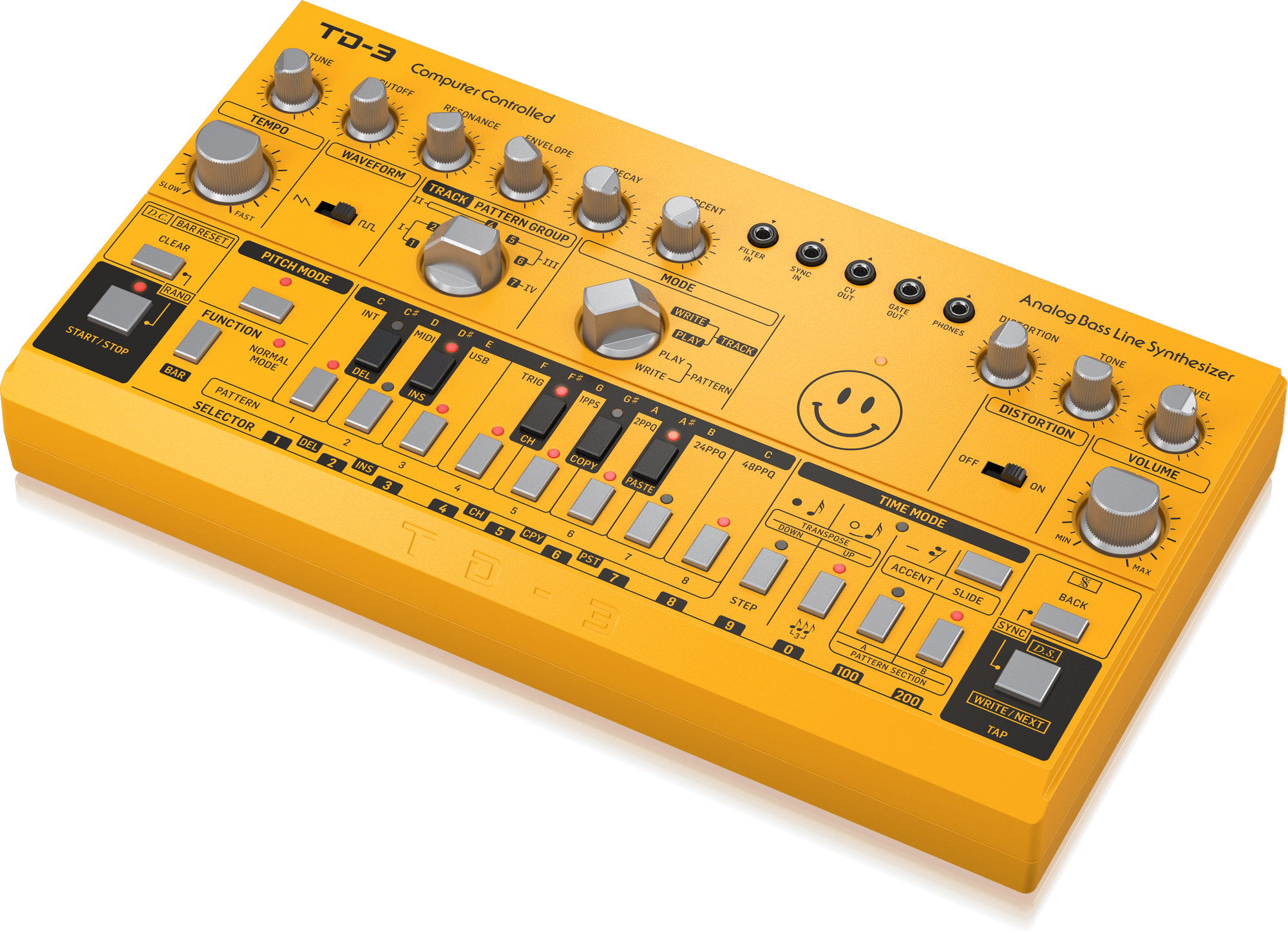 Behringer TD-3-AM Analog Bass Line Synthesizer - Yellow | BEHRINGER , Zoso Music