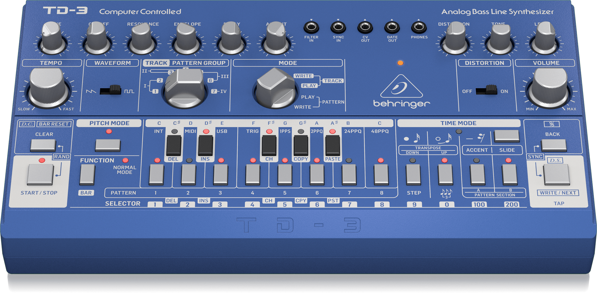 Behringer TD-3-BU Analog Bass Line Synthesizer - Blue (TD-3 / TD3) | BEHRINGER , Zoso Music