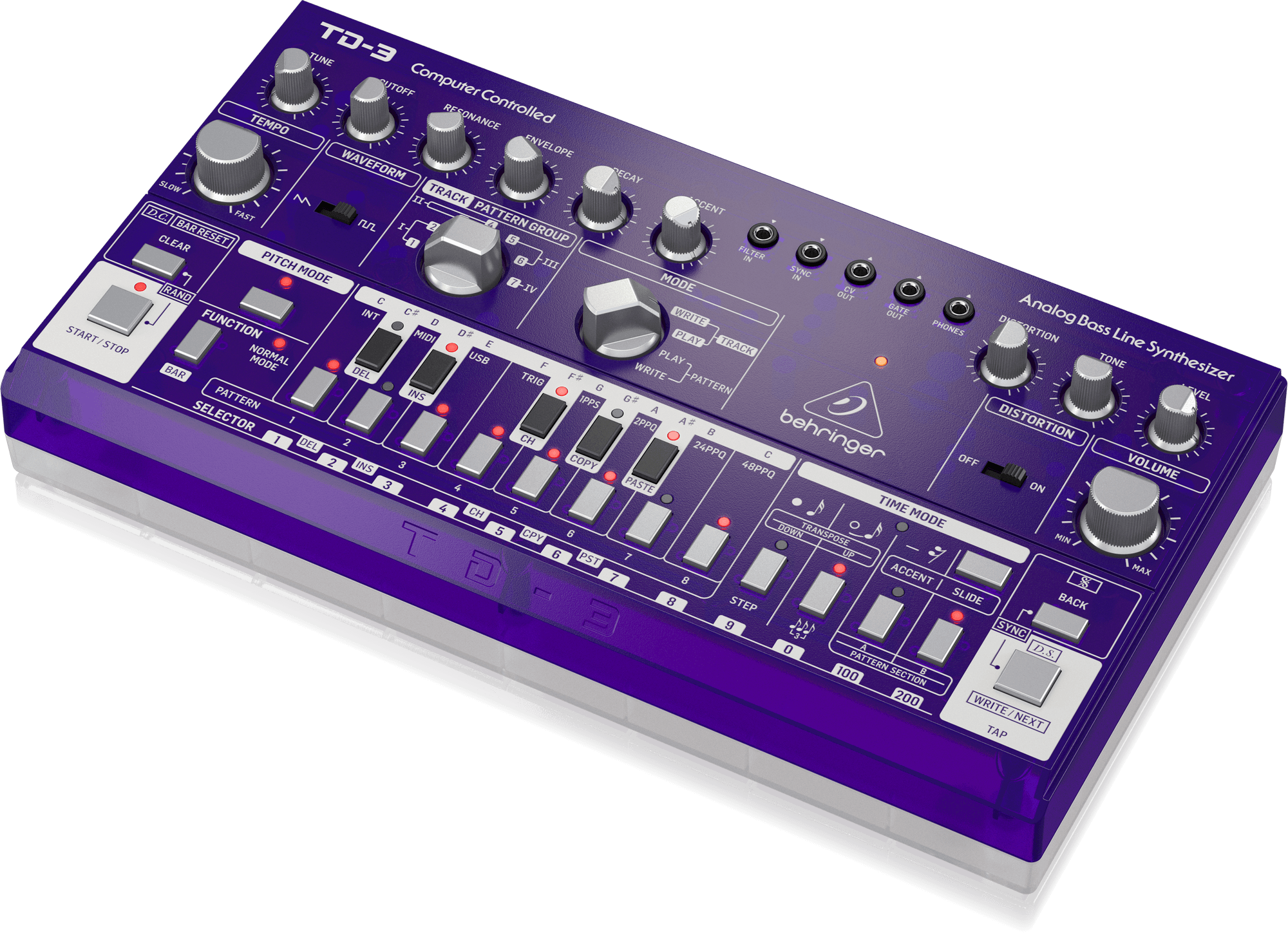 Behringer TD-3-GP Analog Bass Line Synthesizer - Purple | BEHRINGER , Zoso Music