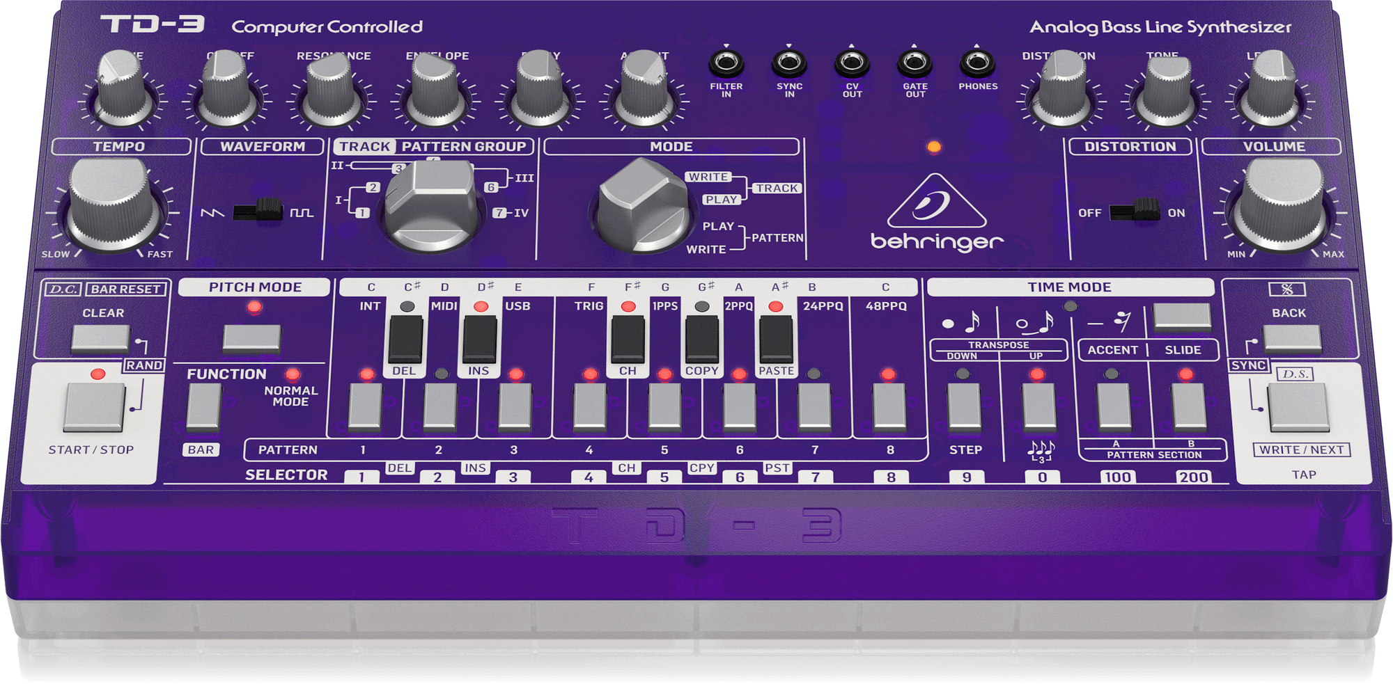 Behringer TD-3-GP Analog Bass Line Synthesizer - Purple | BEHRINGER , Zoso Music