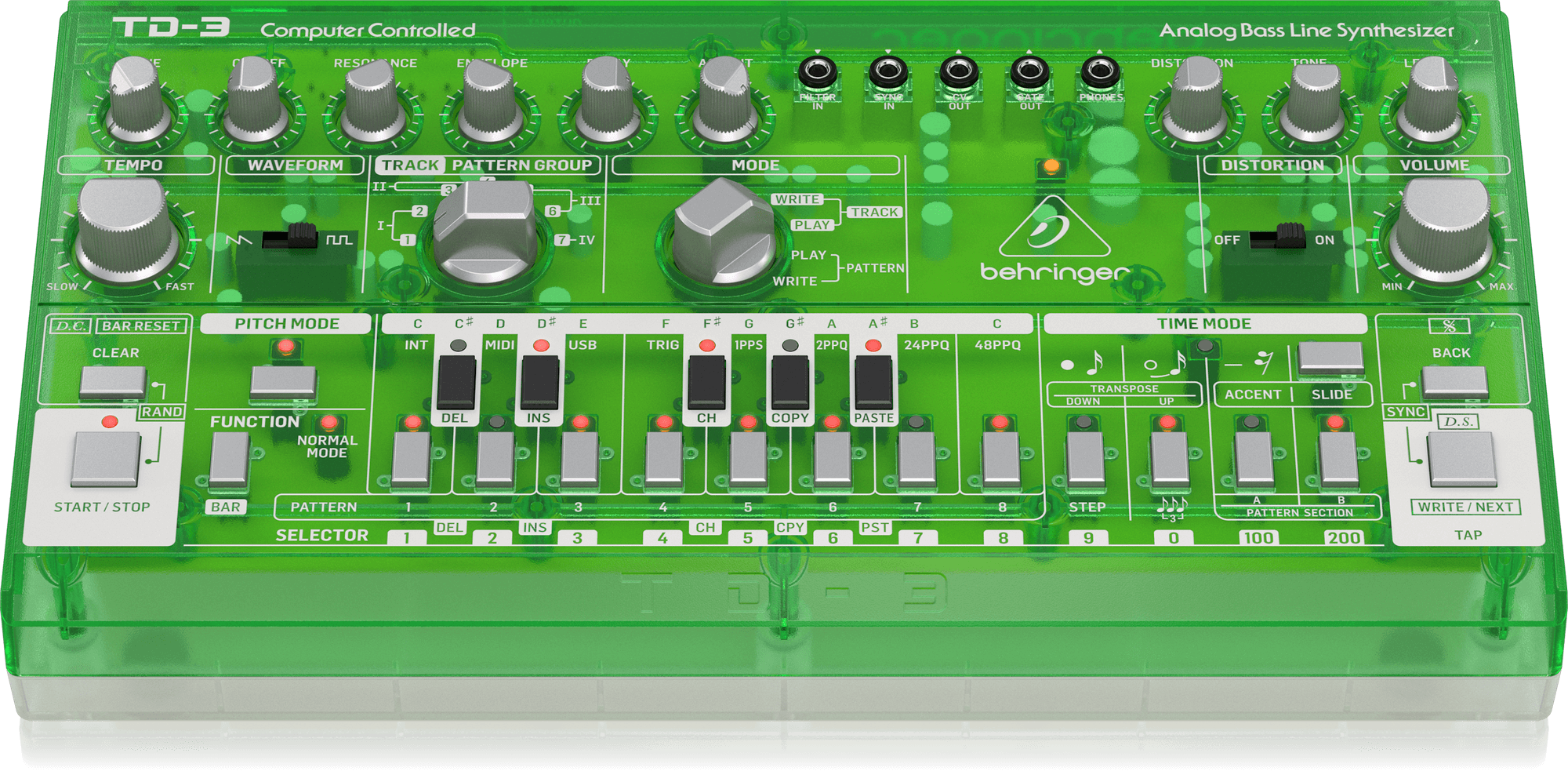 Behringer TD-3-LM Analog Bass Line Synthesizer - Lime | BEHRINGER , Zoso Music