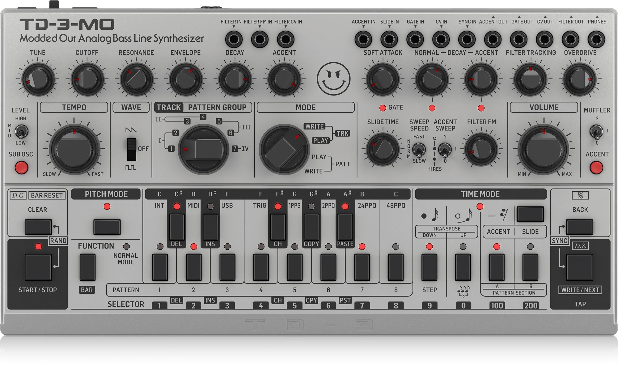 Behringer TD-3-MO-SR Analog Bass Line Synthesizer - Silver | BEHRINGER , Zoso Music