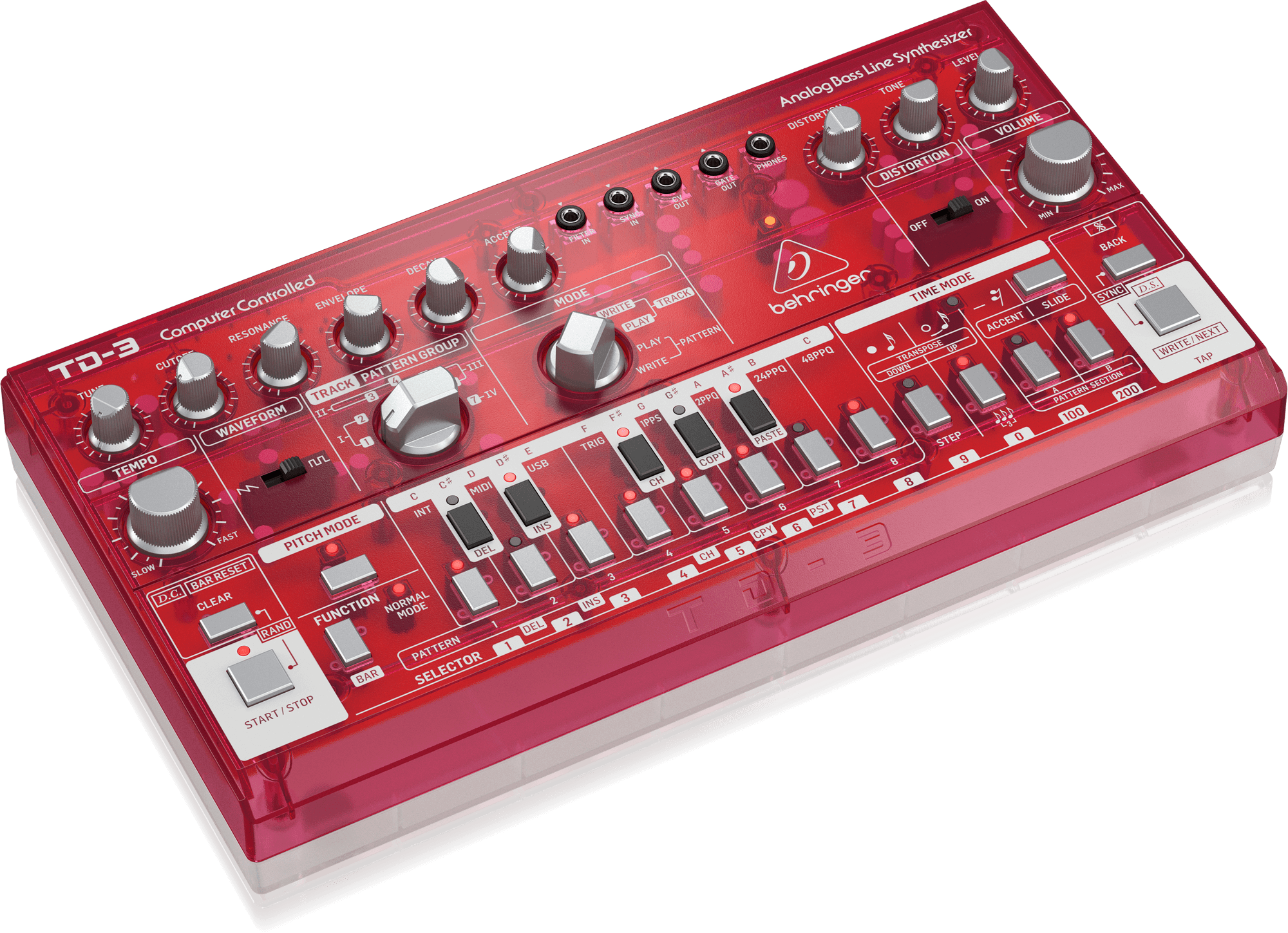 Behringer TD-3-SB Analog Bass Line Synthesizer - Strawberry | BEHRINGER , Zoso Music