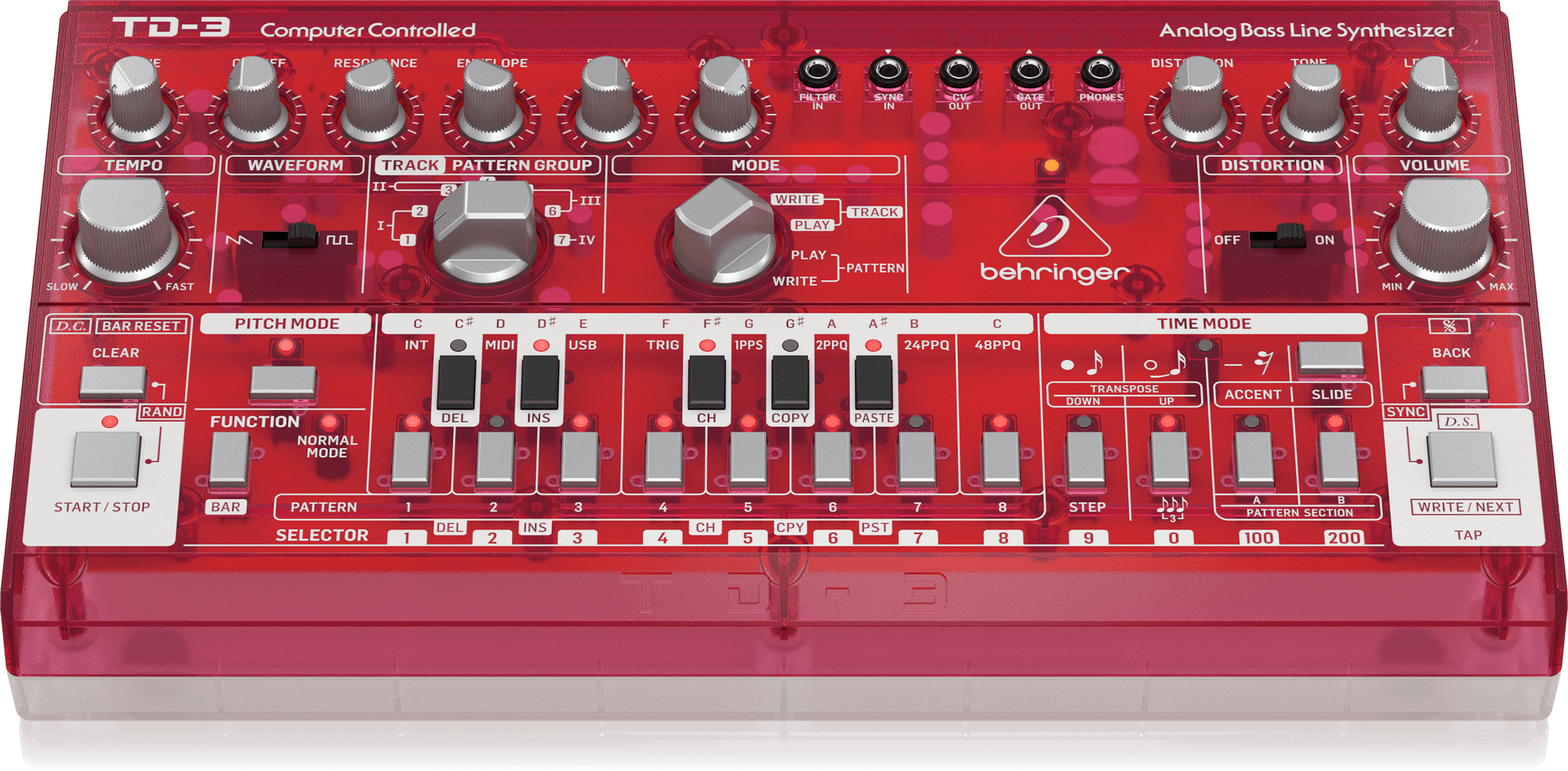Behringer TD-3-SB Analog Bass Line Synthesizer - Strawberry | BEHRINGER , Zoso Music