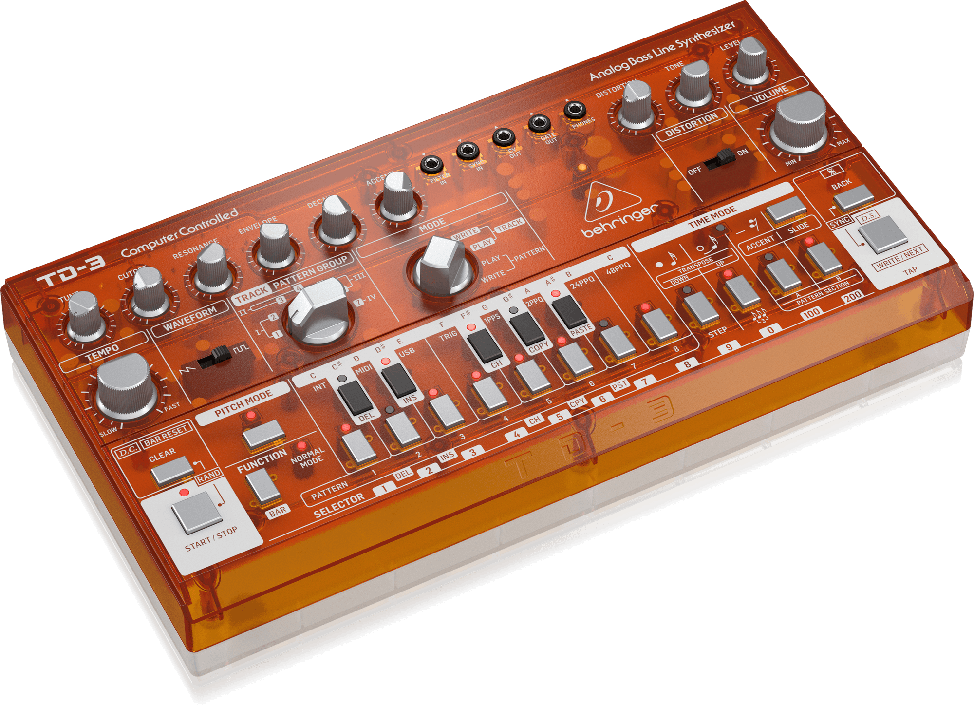 Behringer TD-3-TG Analog Bass Line Synthesizer - Tangerine | BEHRINGER , Zoso Music