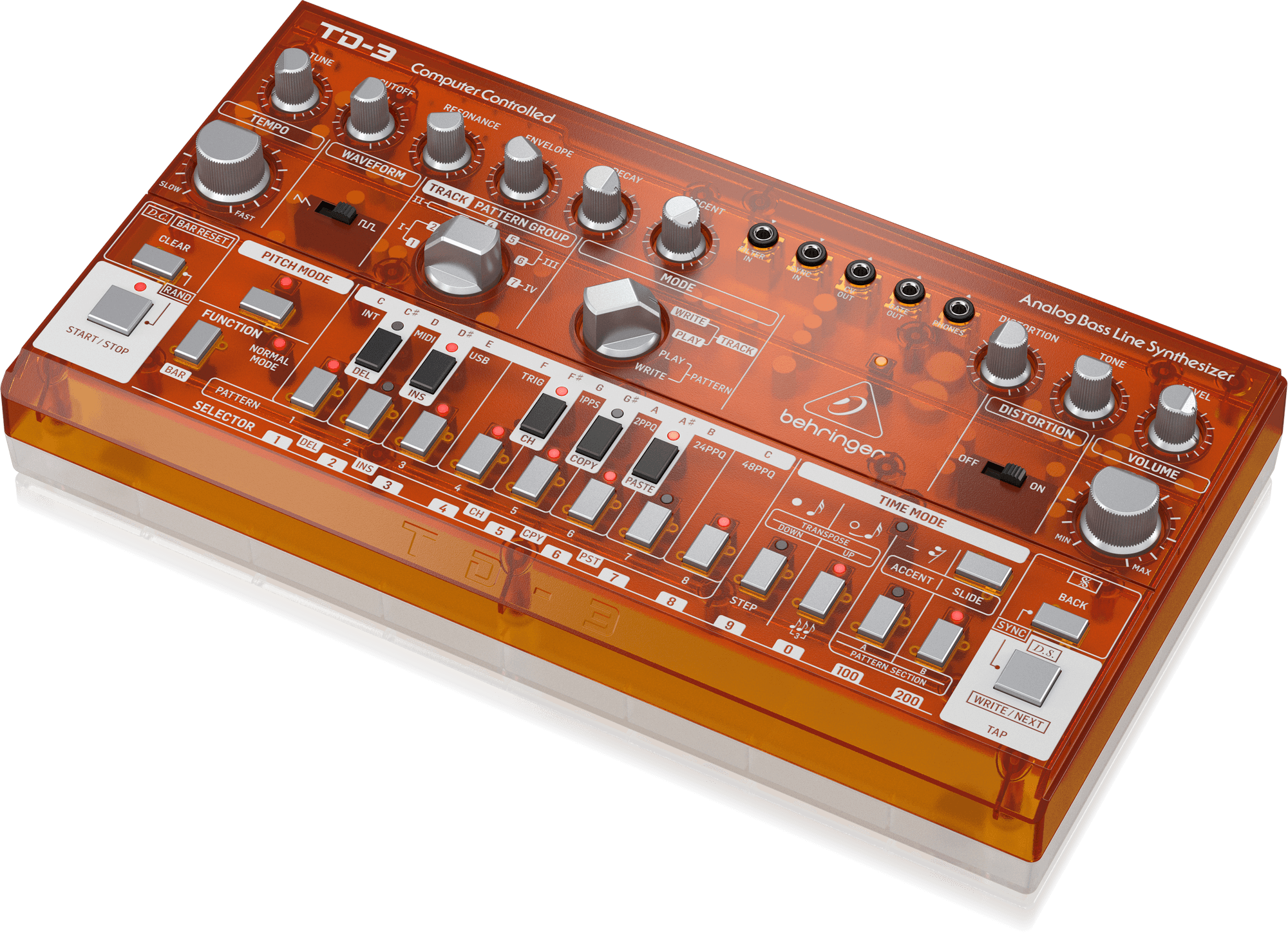 Behringer TD-3-TG Analog Bass Line Synthesizer - Tangerine | BEHRINGER , Zoso Music