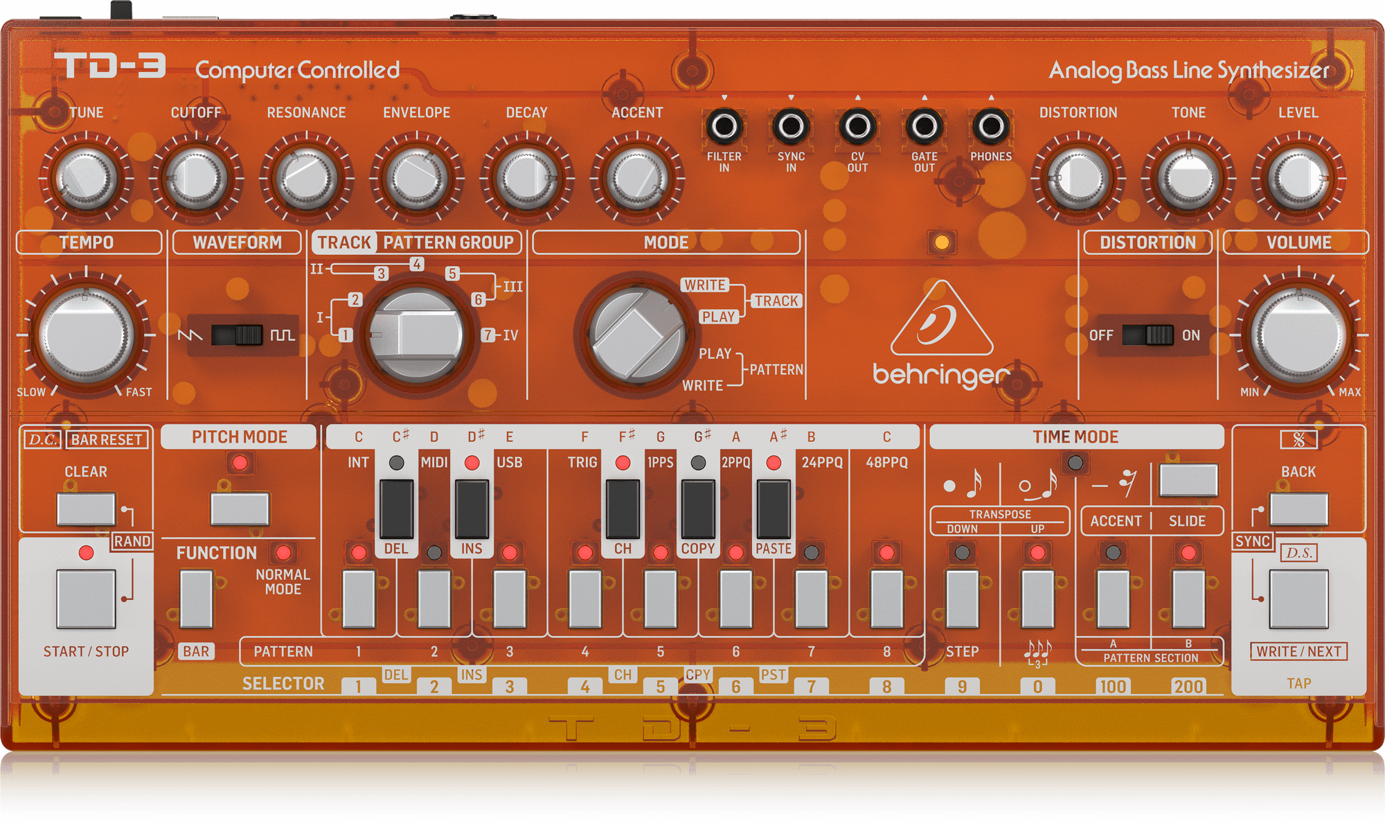 Behringer TD-3-TG Analog Bass Line Synthesizer - Tangerine | BEHRINGER , Zoso Music