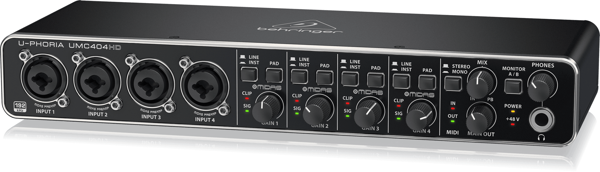 Behringer U-Phoria UMC-404HD USB 2.0 Audio Interface (UMC404HD / UMC 404HD) | BEHRINGER , Zoso Music