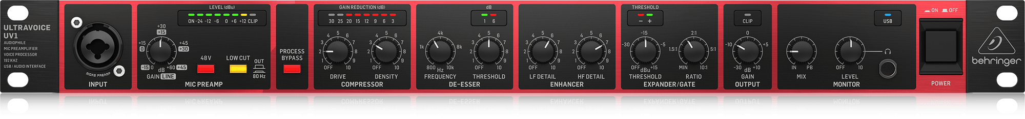 Behringer Ultravoice UV1 Channel Strip and USB Audio Interface |  BEHRINGER |  AUDIO COMPONENT |  Zoso Music