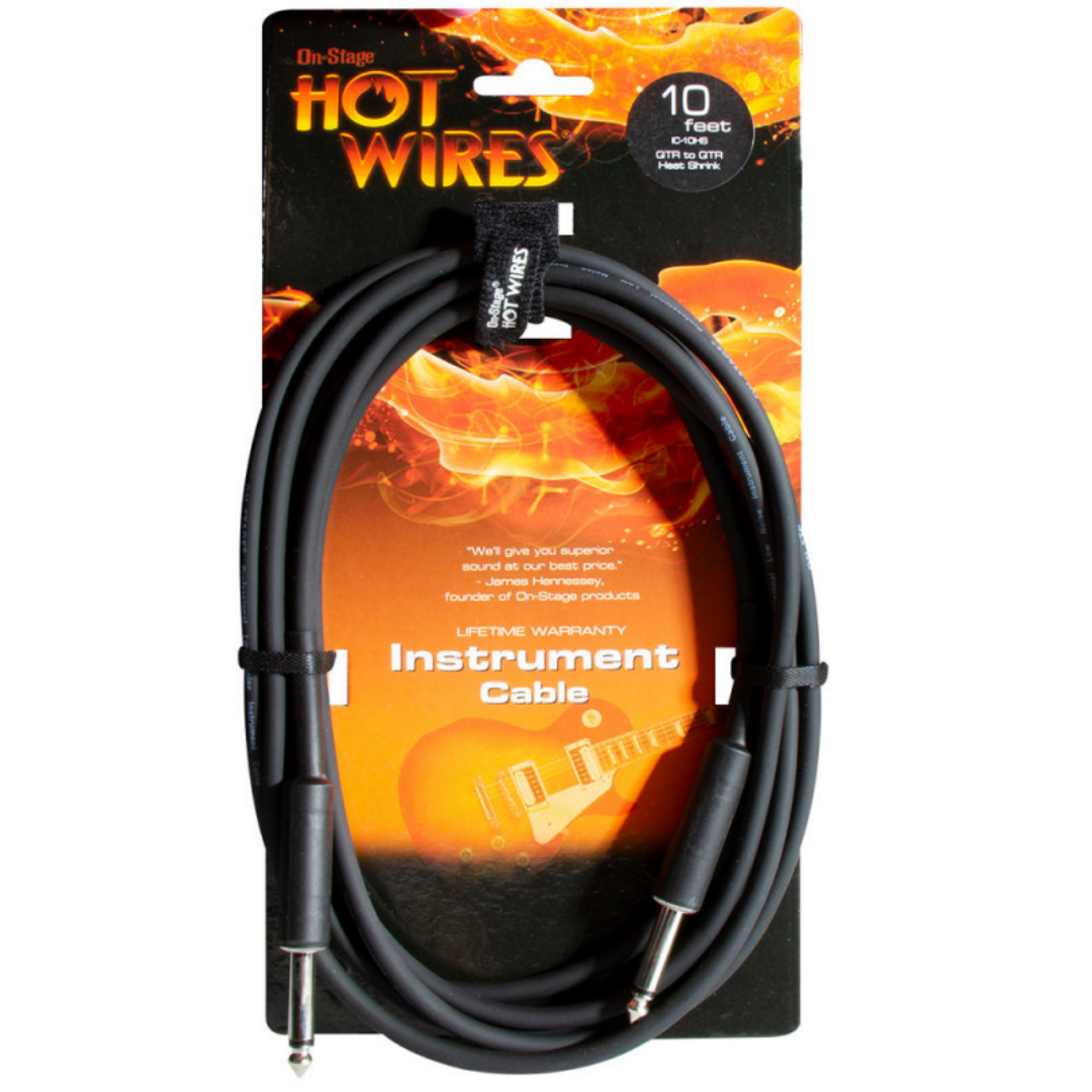 ON STAGE IC-10HS 10 FEET HEAT SHRINK INSTRUMENT CABLE QTR-QTR, On-Stage, CABLES, on-stage-audio-cable-accessory-os-10784, ZOSO MUSIC SDN BHD