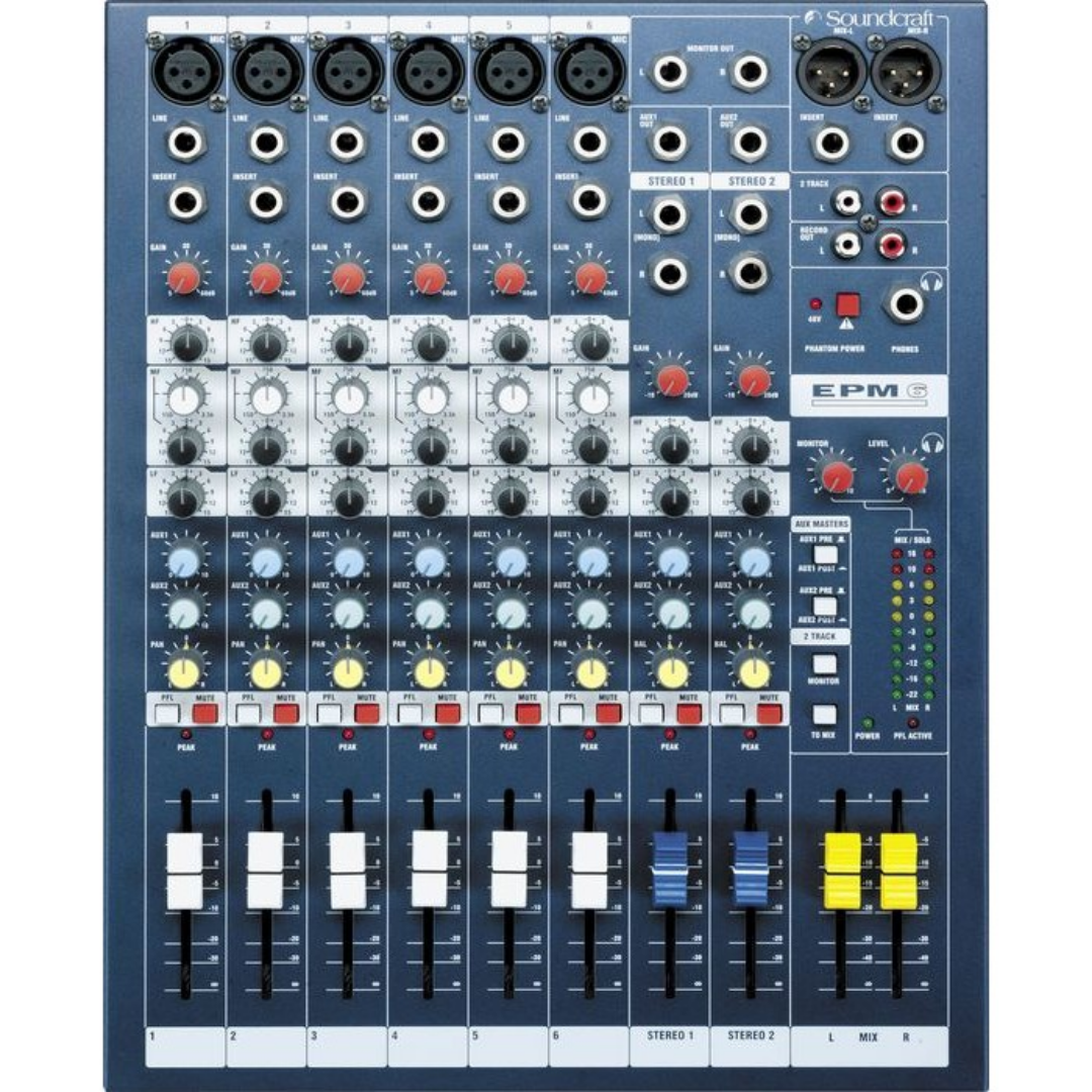 SOUNDCRAFT EPM6 HIGH-PERFORMANCE 6-CHANNEL AUDIO MIXER (SCR-EPM6), SOUNDCRAFT, AUDIO MIXER, soundcraft-audio-mixer-epm6, ZOSO MUSIC SDN BHD