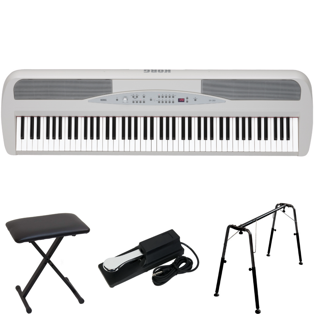 Korg SP-280 88-Key Digital Piano with Keyboard Bench - White (SP280) , KORG, DIGITAL PIANO, korg-digital-piano-sp280-wh, ZOSO MUSIC SDN BHD