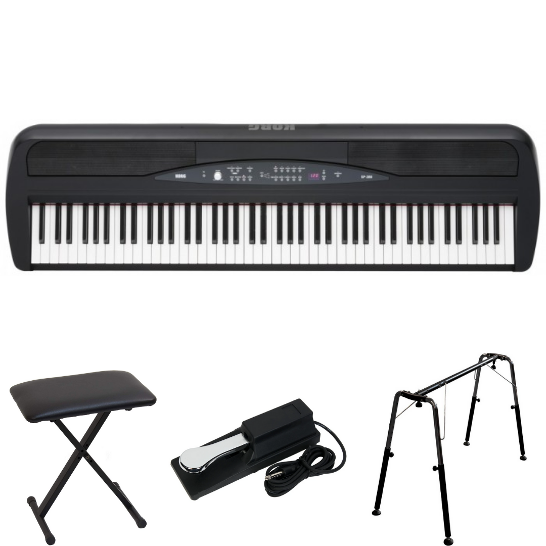 Korg SP-280 88-Key Digital Piano with Keyboard Bench - Black (SP280), KORG, DIGITAL PIANO, korg-digital-piano-sp280-bk, ZOSO MUSIC SDN BHD