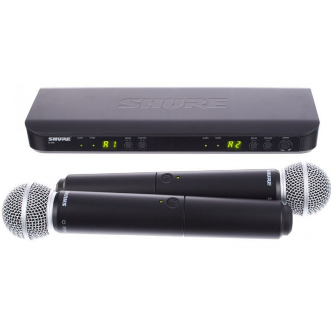 Shure BLX288/SM58 Dual Channel Handheld Wireless Microphone System, BLX88 Dual-channel Wireless Receiver & (2) BLX2/SM58 Handheld Transmitters with Free Gator GM-DUALW Dual Wireless System Ba, SHURE, WIRELESS MICROPHONE SYSTEM, shure-wireless-microphone-system-blx288-sm58, ZOSO MUSIC SDN BHD