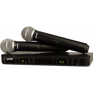 Shure BLX288/PG58 Dual Channel Wireless Handheld Microphone System, BLX88 Dual-Channel Wireless Receiver & (2) BLX2/PG58 Handheld Transmitters with Free Gator GM-DUALW Dual Wireless System Ba, SHURE, WIRELESS MICROPHONE SYSTEM, shure-wireless-microphone-system-blx288-pg58, ZOSO MUSIC SDN BHD