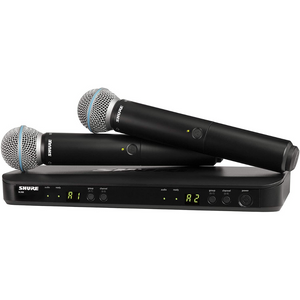 Shure BLX288/B58 Dual Channel Handheld Wireless Microphone System, BLX88 Receiver & (2) BLX2/B58 Handheld Transmitters with Free Gator GM-DUALW Dual Wireless System Bag, SHURE, WIRELESS MICROPHONE SYSTEM, shure-wireless-microphone-system-blx288-b58, ZOSO MUSIC SDN BHD