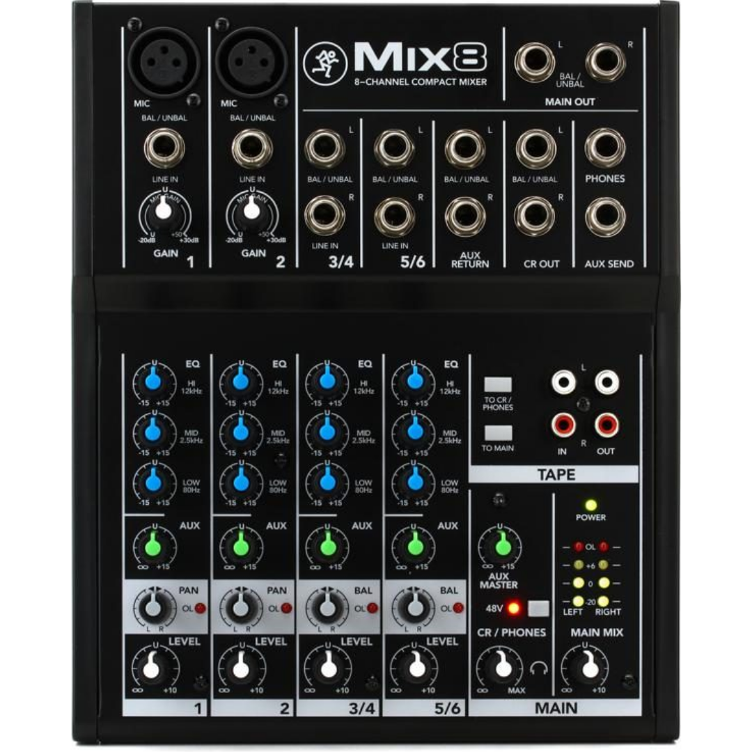 MACKIE MIX8 8-CHANNEL COMPACT MIXER (MACMIX-8), MACKIE, AUDIO MIXER, mackie-audio-mixer-macmix-8, ZOSO MUSIC SDN BHD