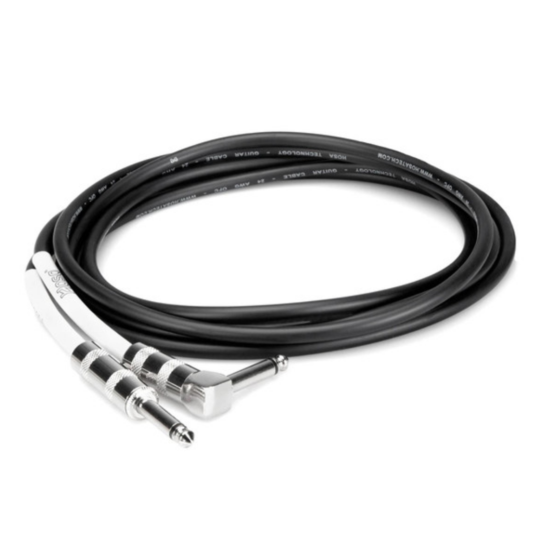 HOSA GUITAR CABLE, STRAIGHT TO RIGHT ANGLED, 10FT (GTR-210R), HOSA, CABLES, hosa-audio-cable-accessory-hosa-h09-gtr-210r, ZOSO MUSIC SDN BHD