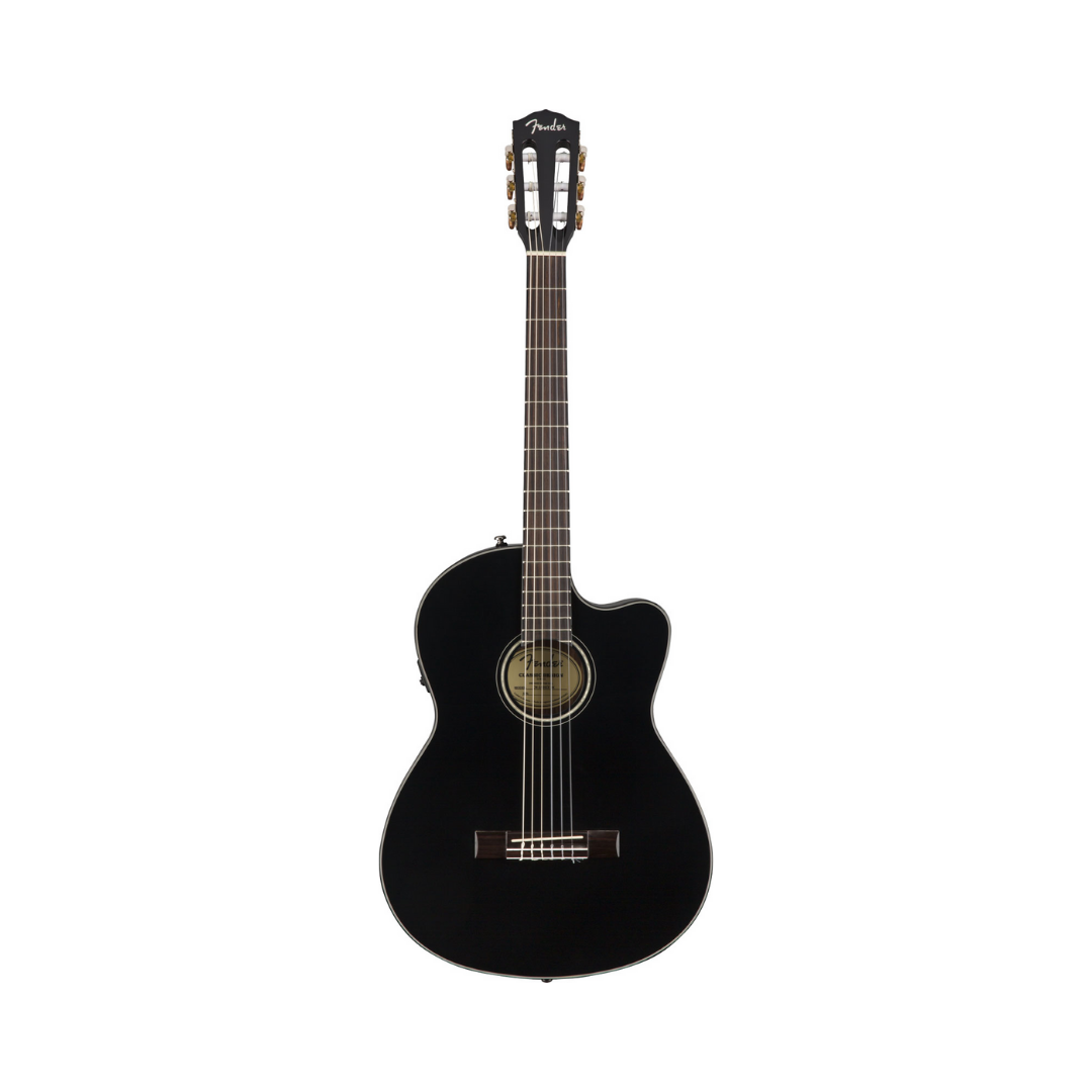 Fender CN-140SCE Nylon Classical Guitar w/Cutaway & Electronics & Case, Black, FENDER, CLASSICAL GUITAR, fender-classical-guitar-f03-096-2714-206, ZOSO MUSIC SDN BHD