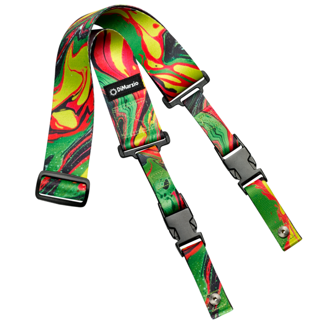 DIMARZIO DD2241 STEVE VAI CLIPLOCK GUITAR STRAP GREEN UNIVERSE | DIMARZIO , Zoso Music
