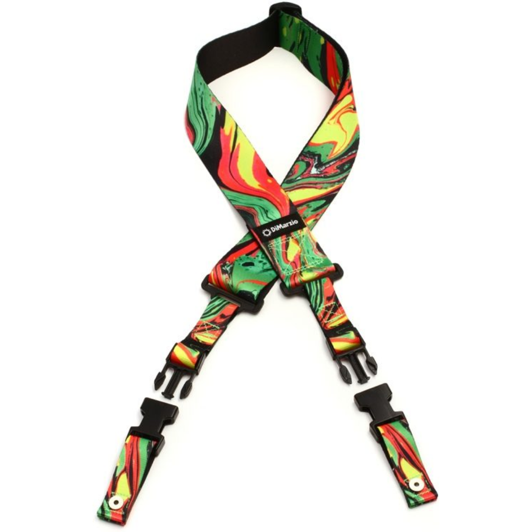 DIMARZIO DD2241 STEVE VAI CLIPLOCK GUITAR STRAP GREEN UNIVERSE | DIMARZIO , Zoso Music