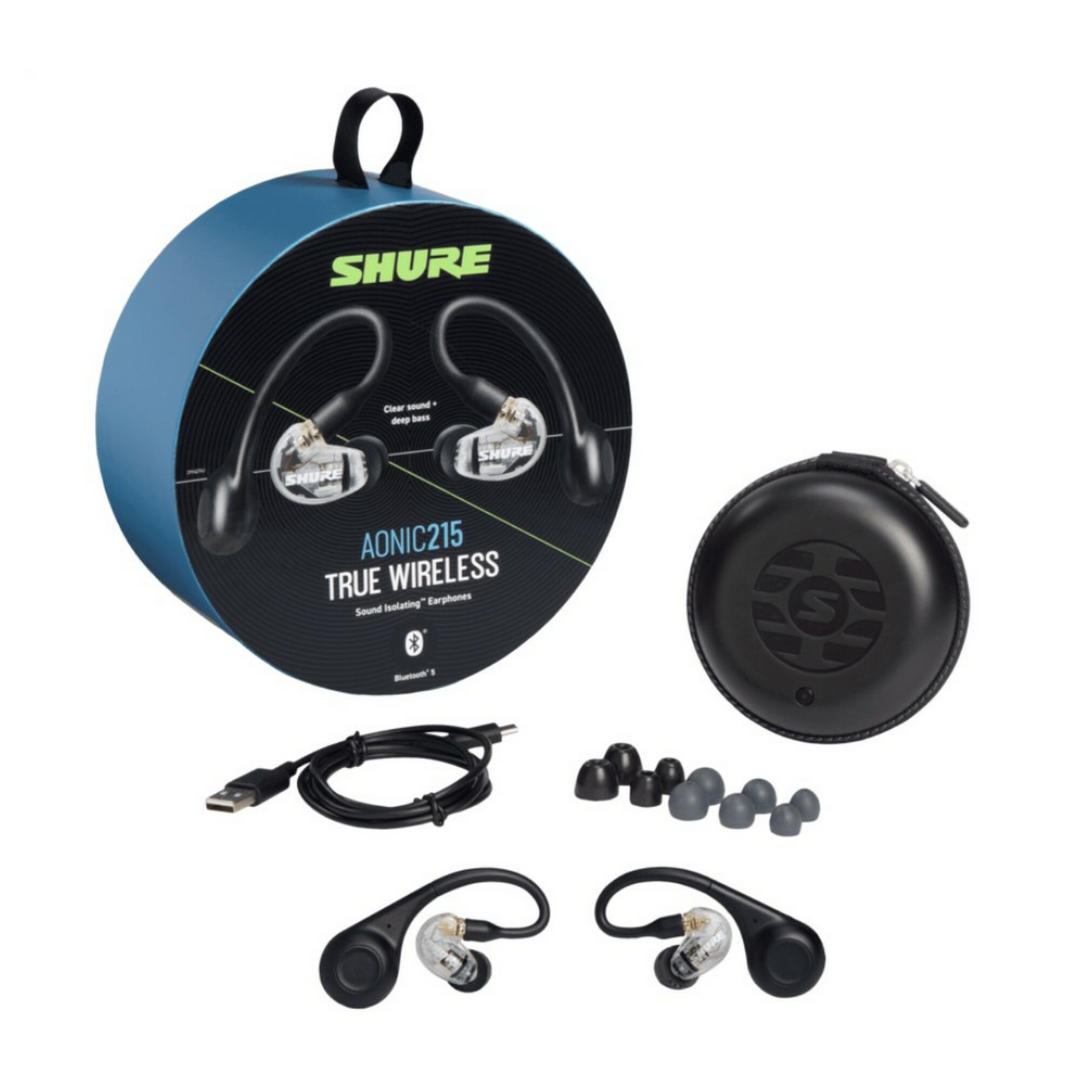 Shure AONIC 215 True Wireless Sound Isolating Earphones - Clear (SE215-CL-TW1), SHURE, IN-EAR MONITOR, shure-in-ear-monitor-se215-cl-tw1-a, ZOSO MUSIC SDN BHD