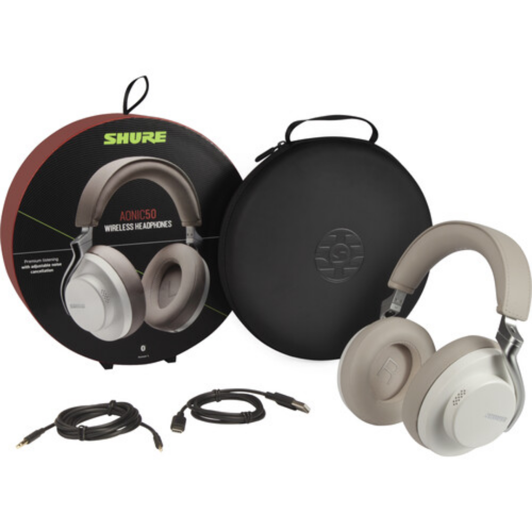 Shure AONIC 50 Premium Wireless Bluetooth Headphone - White (SBH2350 / SBH-2350), SHURE, HEADPHONE, shure-headphone-sbh2350-wh, ZOSO MUSIC SDN BHD