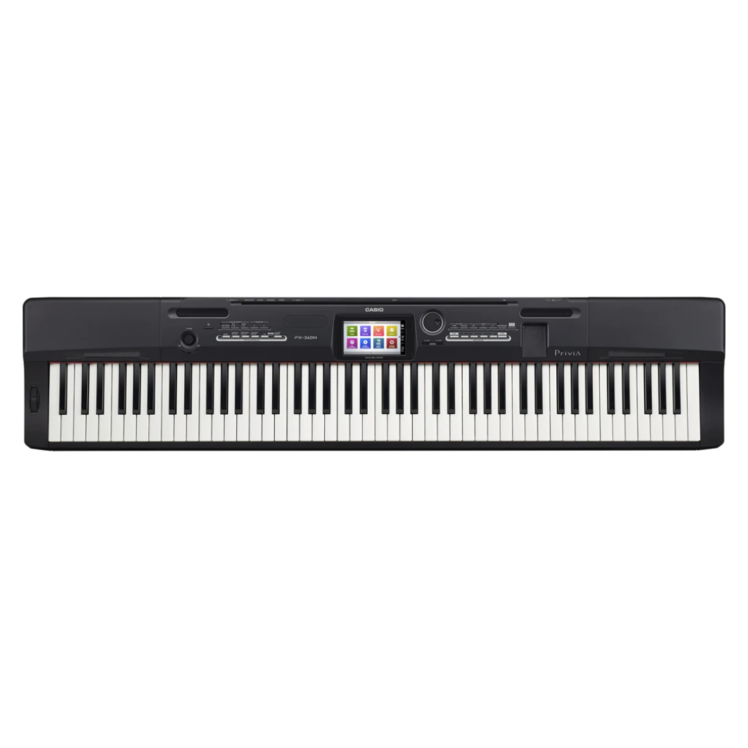 CASIO PRIVIA 88 KEYS DIGITAL PIANO W/TOUCHSCREEN (5.3" LCD) PX360 MBK W/CS-67PBK,SP-33 & WITH BENCH | CASIO , Zoso Music