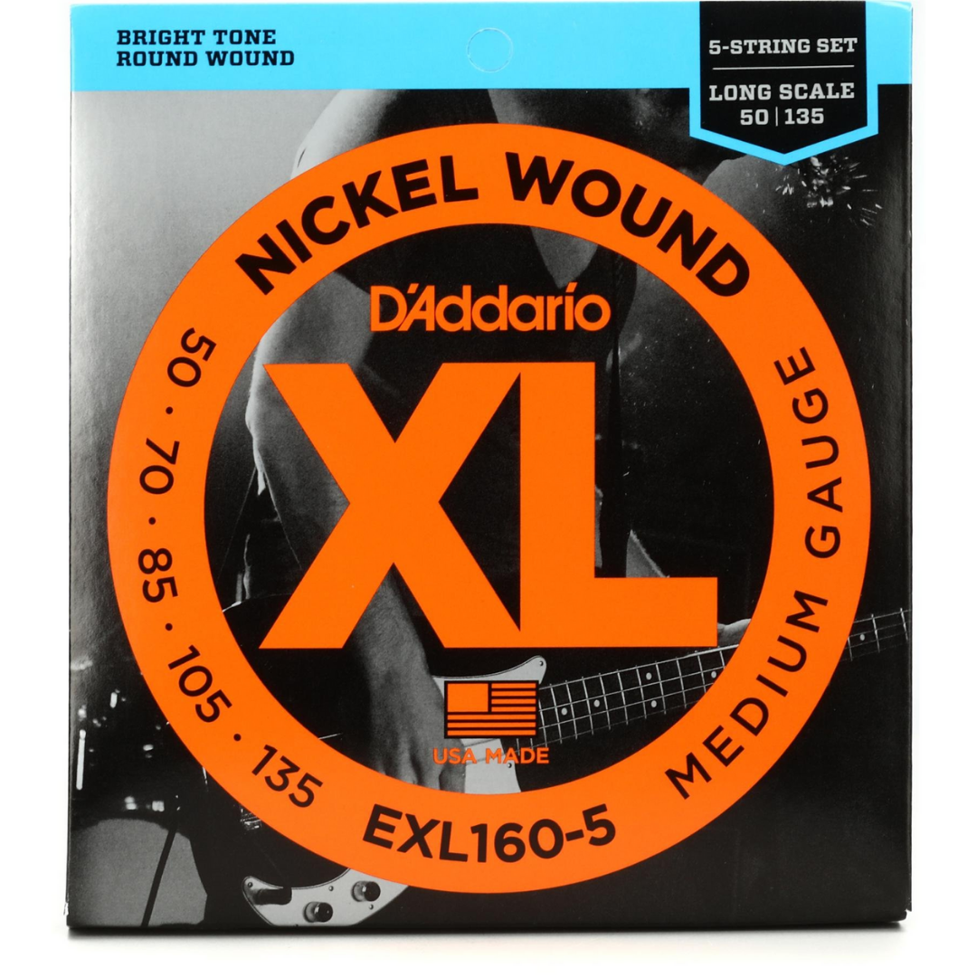 D'ADDARIO EXL160-5 NICKEL WOUND 5-STRING BASS, MEDIUM 50-135 ( EXL160-5 / EXL 160-5 ) | D'ADDARIO , Zoso Music