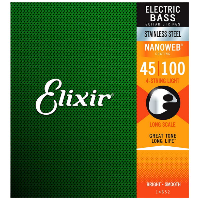 ELIXIR 14652 NANOWEB (045-100) STAINLESS STEEL ELECTRIC BASS STRING | ELIXIR , Zoso Music