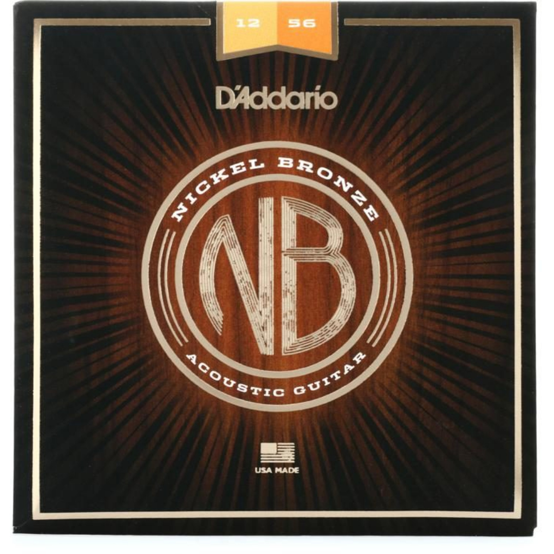 DADDARIO NB1256 NICKLE BRONZE TOP MEDIUM BOTTOM 12-56 ACOUSTIC GUITAR 6-STRING SET | D'ADDARIO , Zoso Music