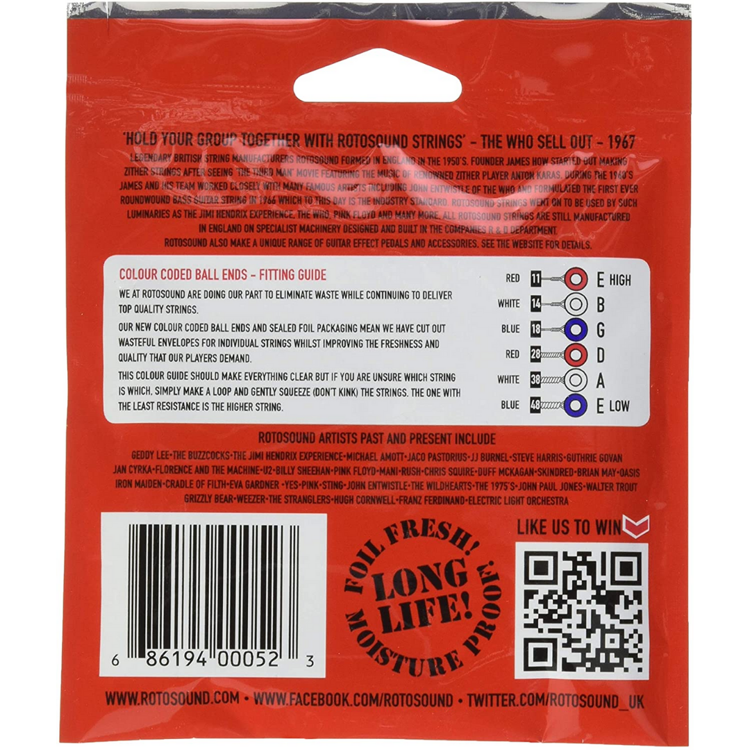 ROTOSOUND R11 NICKEL ON STEEL ELECTRIC GUITAR STRING 11-48, ROTOSOUND, STRING, rotosound-string-r11, ZOSO MUSIC SDN BHD