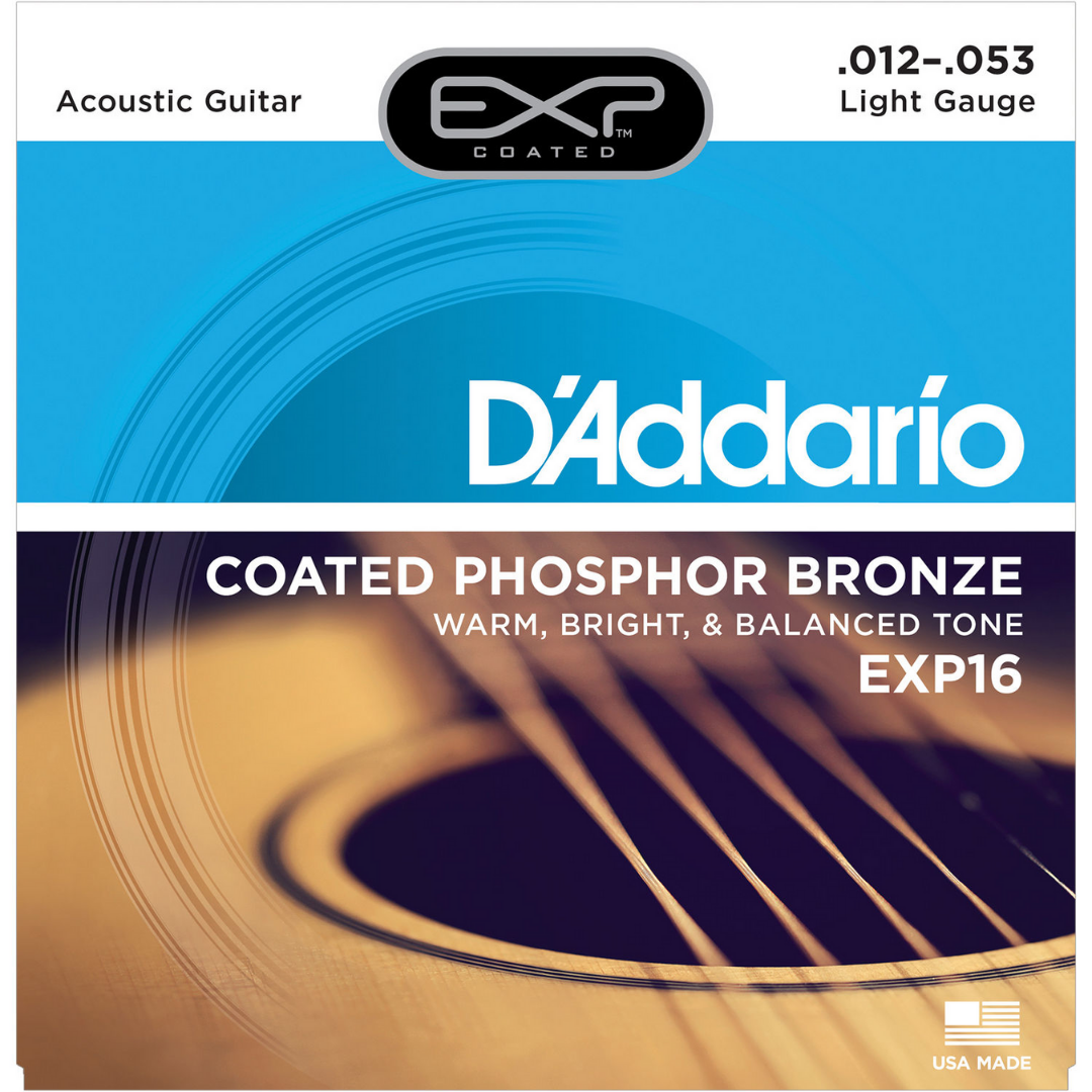 D'ADDARIO EXP16 12-53 EXP PHOSPHOR BRONZE LITE ACOUSTIC GUITAR STRING SET | D'ADDARIO , Zoso Music