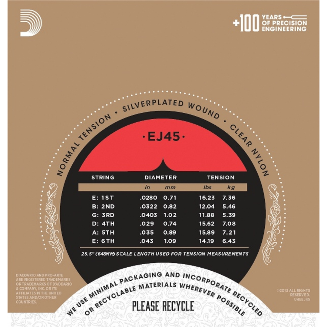 D'ADDARIO EJ45 PRO-ARTE NORMAL TENSION CLASSICAL GUITAR STRINGS | D'ADDARIO , Zoso Music