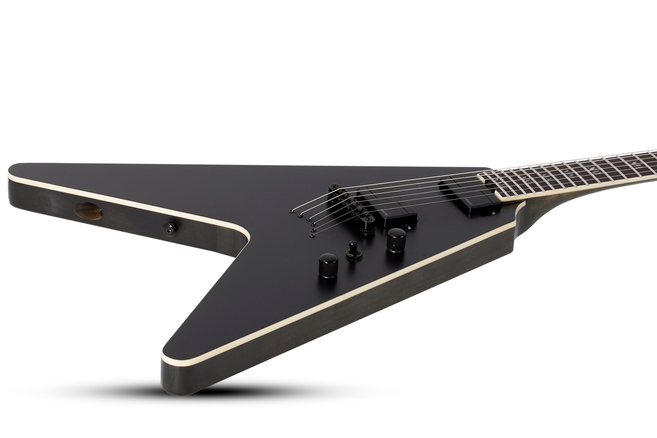 SCHECTER V-1 SLS EVIL TWIN ELECTRIC GUITAR - SATIN BLACK (1346) MADE IN KOREA, SCHECTER, ELECTRIC GUITAR, schecter-electric-guitar-v-1-eviltwin-sb, ZOSO MUSIC SDN BHD