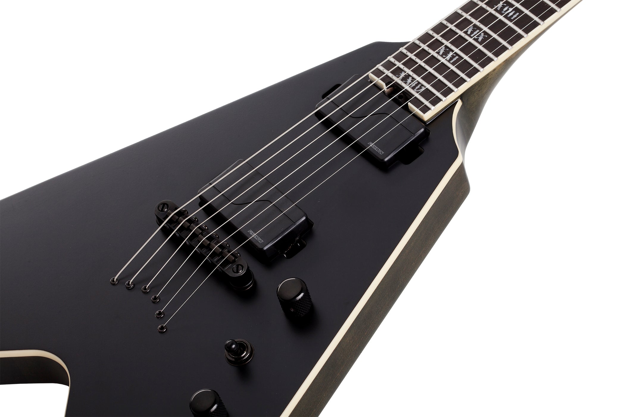 SCHECTER V-1 SLS EVIL TWIN ELECTRIC GUITAR - SATIN BLACK (1346) MADE IN KOREA, SCHECTER, ELECTRIC GUITAR, schecter-electric-guitar-v-1-eviltwin-sb, ZOSO MUSIC SDN BHD