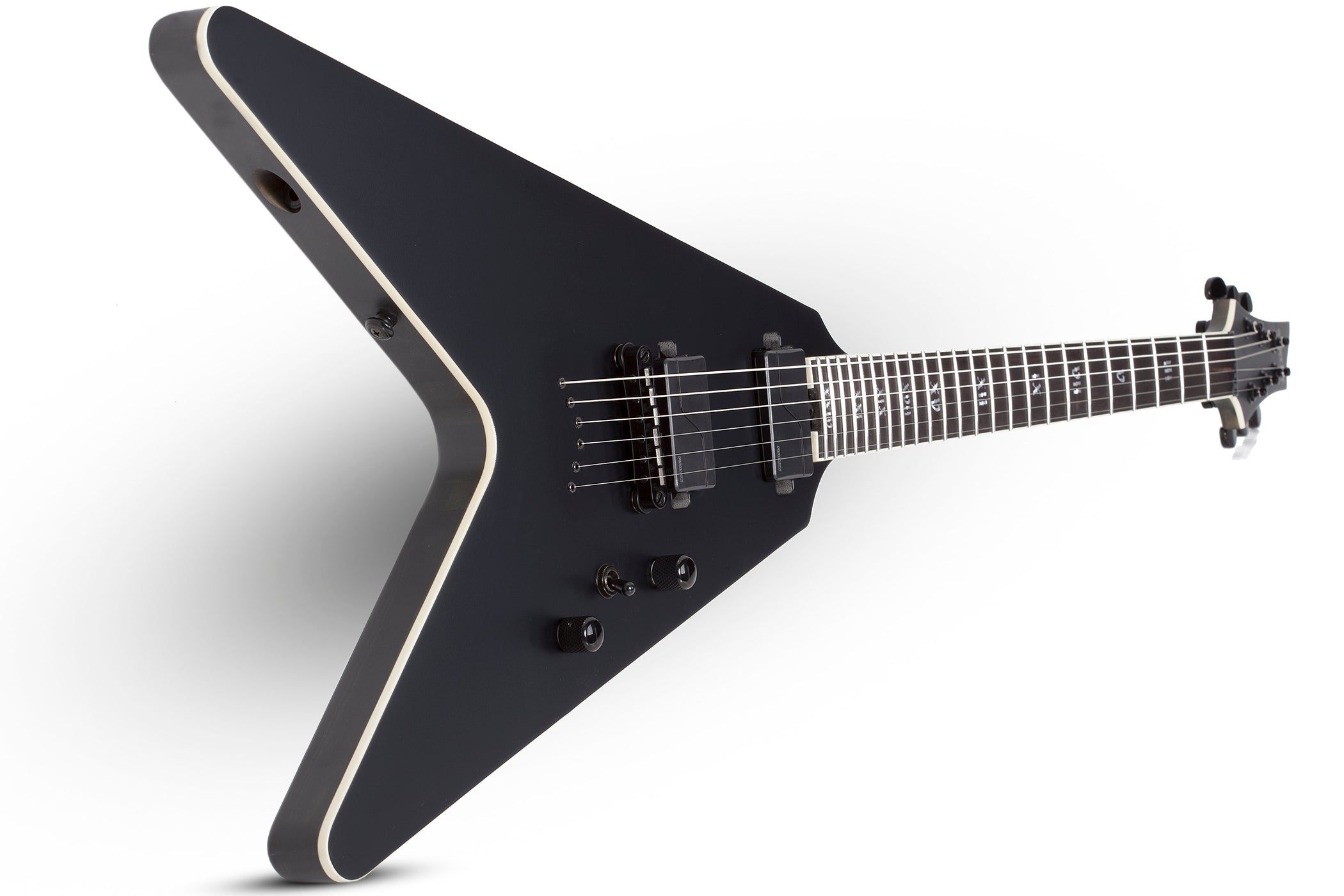 SCHECTER V-1 SLS EVIL TWIN ELECTRIC GUITAR - SATIN BLACK (1346) MADE IN KOREA, SCHECTER, ELECTRIC GUITAR, schecter-electric-guitar-v-1-eviltwin-sb, ZOSO MUSIC SDN BHD