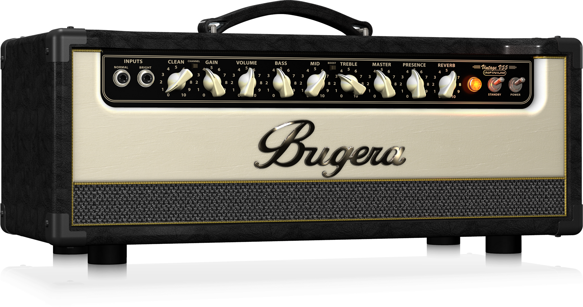 BUGERA V55HD INFINIUM 55-WATT VINTAGE 2-CHANNEL TUBE AMPLIFIER HEAD WITH INFINIUM TUBE LIFE MULTIPLIER AND REVERB | BUGERA , Zoso Music
