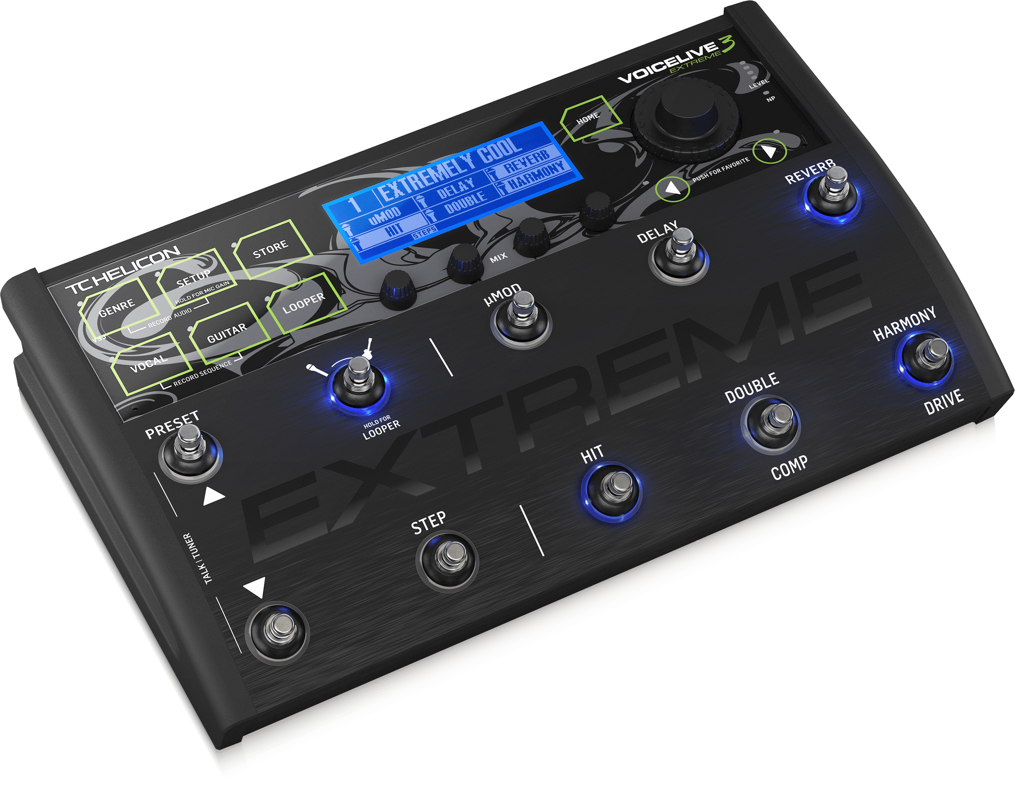 TC HELICON UNRIVALED VOCAL AND GUITAR EFFECTS PERFORMANCE FLOOR PEDAL WITH BACKING TRACKS, LOOPING, AUTOMATION AND AUDIO RECORDING, TC HELICON, VOCAL PROCESSORS, tc-helicon-vocal-processors-voicelive-3-extreme, ZOSO MUSIC SDN BHD