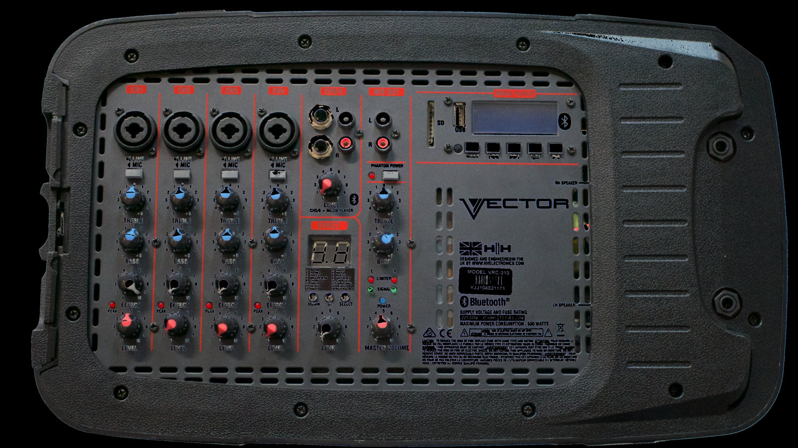 HH ELECTRONIC VECTOR BY HH VRC-210 PORTABLE PA SYSTEM (2X500W)