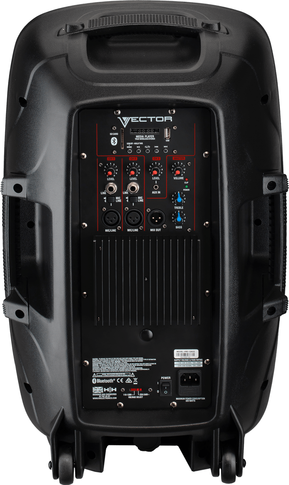HH ELECTRONIC VRE-12AG2 12IN 2WAY ACTIVE SPEAKER WITH BLUETOOTH (800W) |  HH ELECTRONICS |  POWERED SPEAKER |  Zoso Music