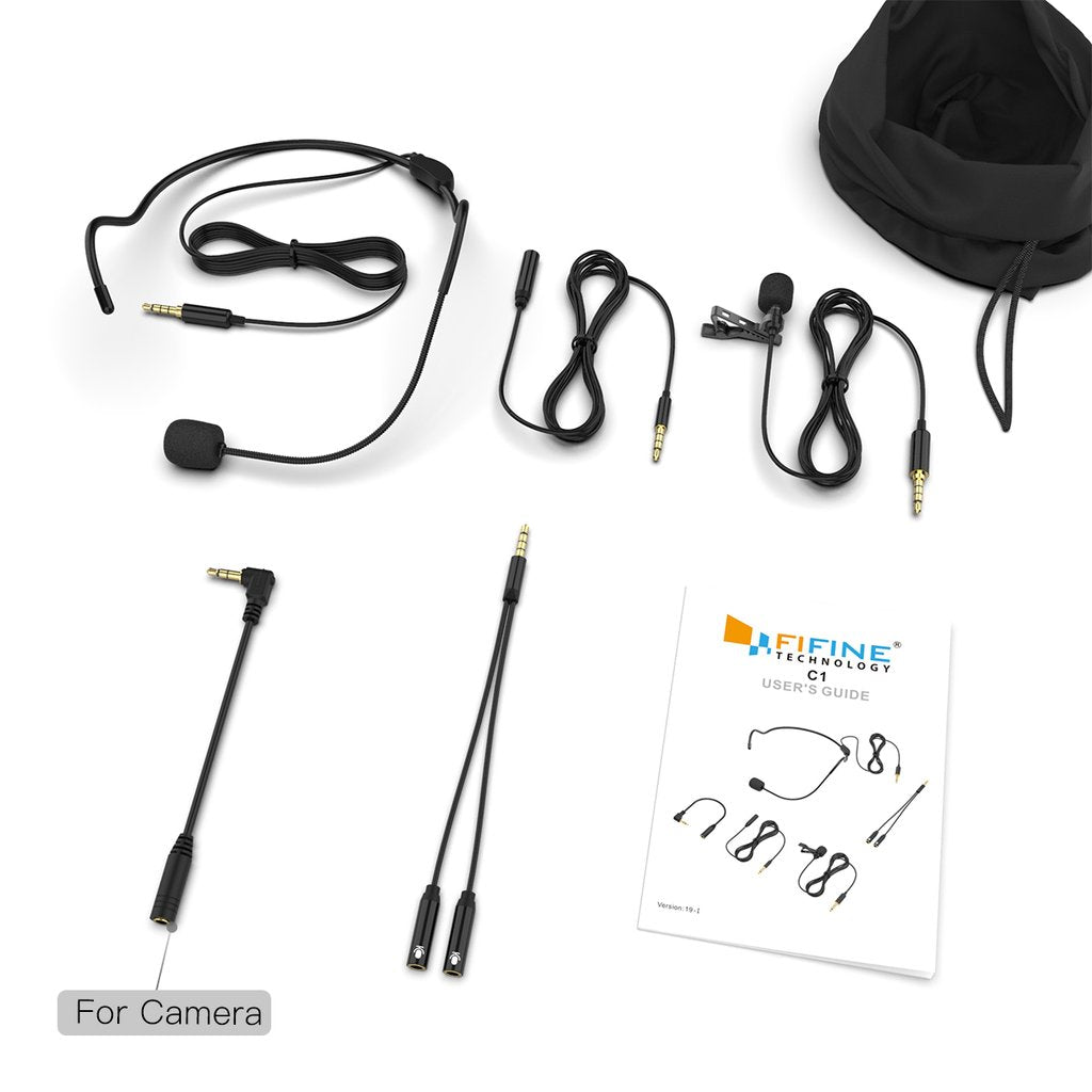 FIFINE C1 LAVALIER LAPEL MICROPHONE, FIFINE, WIRELESS MICROPHONE SYSTEM, fifine-microphone-c1, ZOSO MUSIC SDN BHD