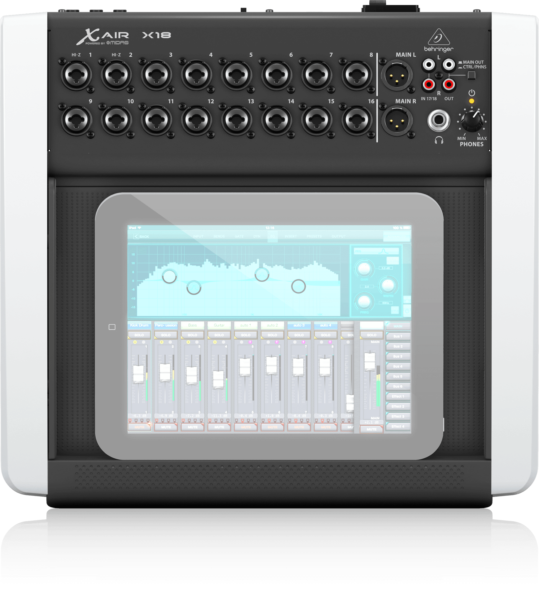Behringer X Air X18 Tablet-controlled 18-channel Digital Mixer (X-18) | BEHRINGER , Zoso Music