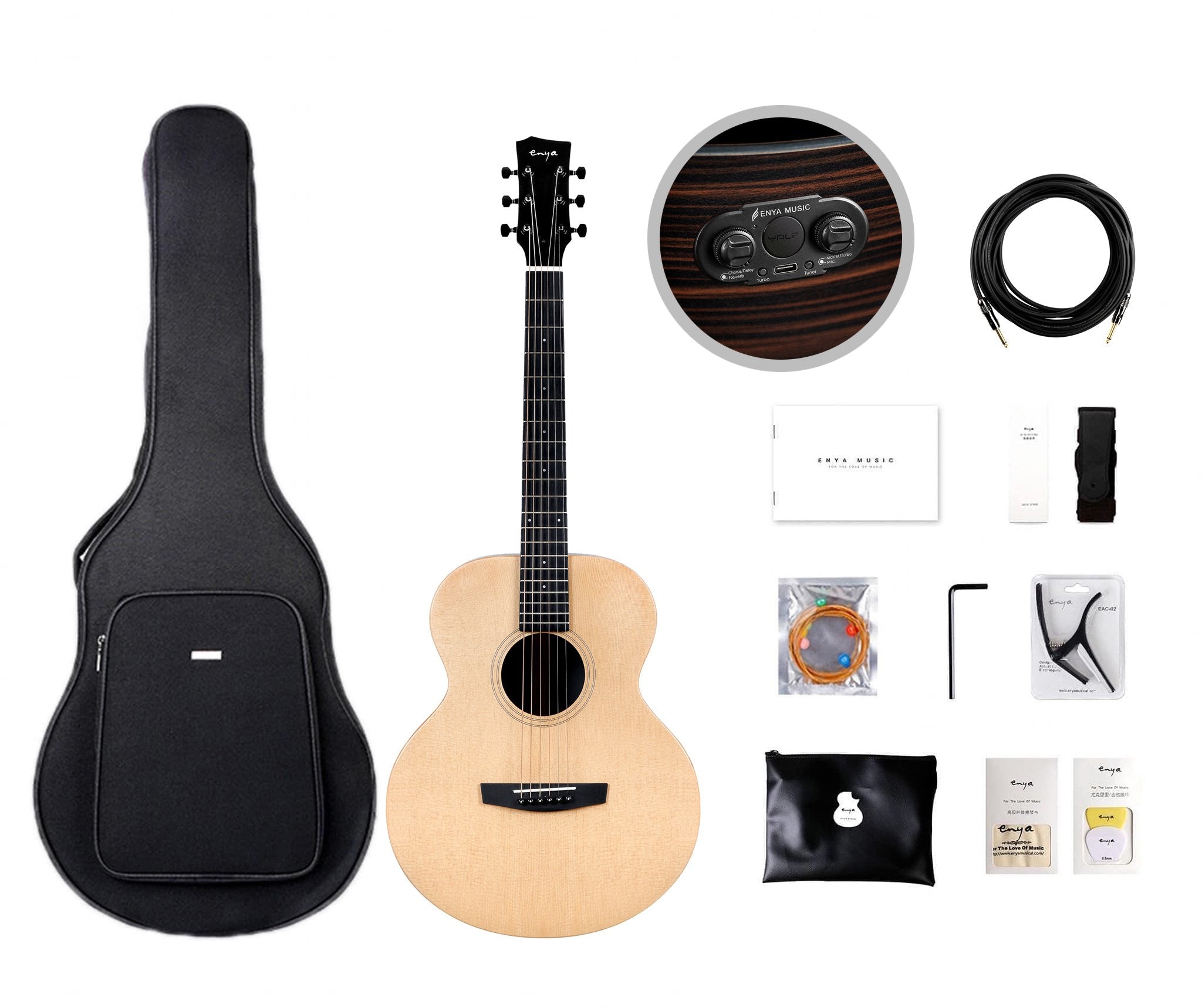 Enya EM-X1 PROe 36" Acoustic Guitar With Bag And Accessories | ENYA , Zoso Music