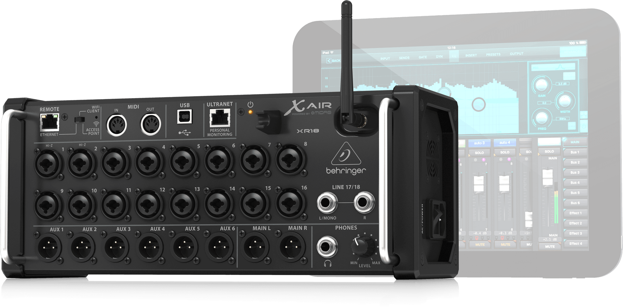 Behringer X Air XR18 Tablet-controlled Digital Mixer (XR-18 / XR 18) | BEHRINGER , Zoso Music